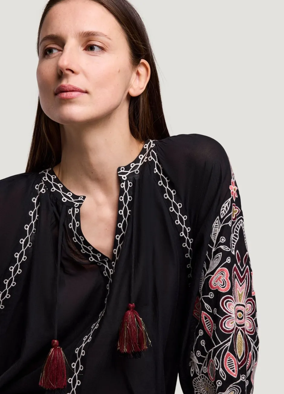 Vrouwen Summum Woman Voile Blouse Met Borduur