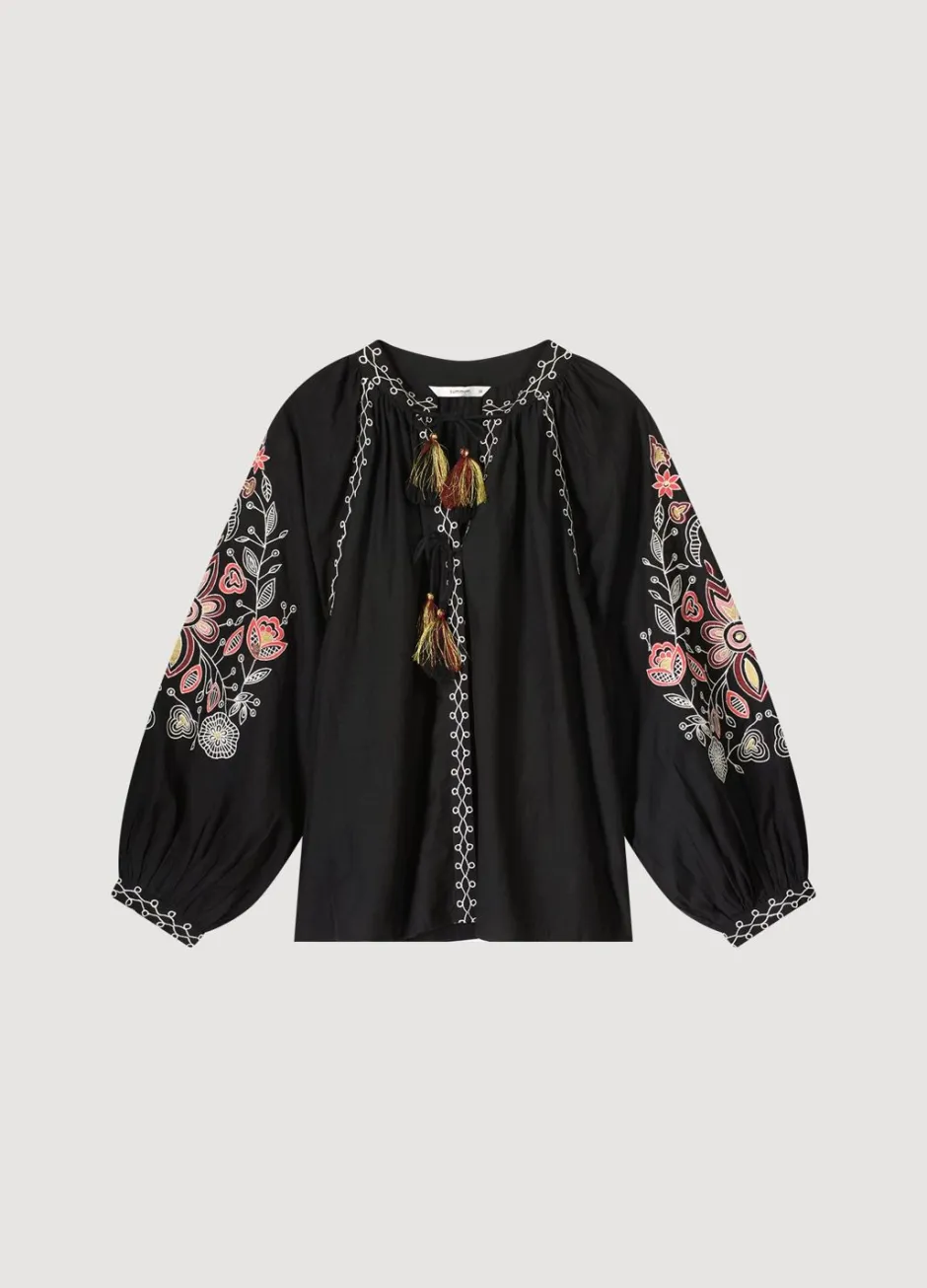 Vrouwen Summum Woman Voile Blouse Met Borduur