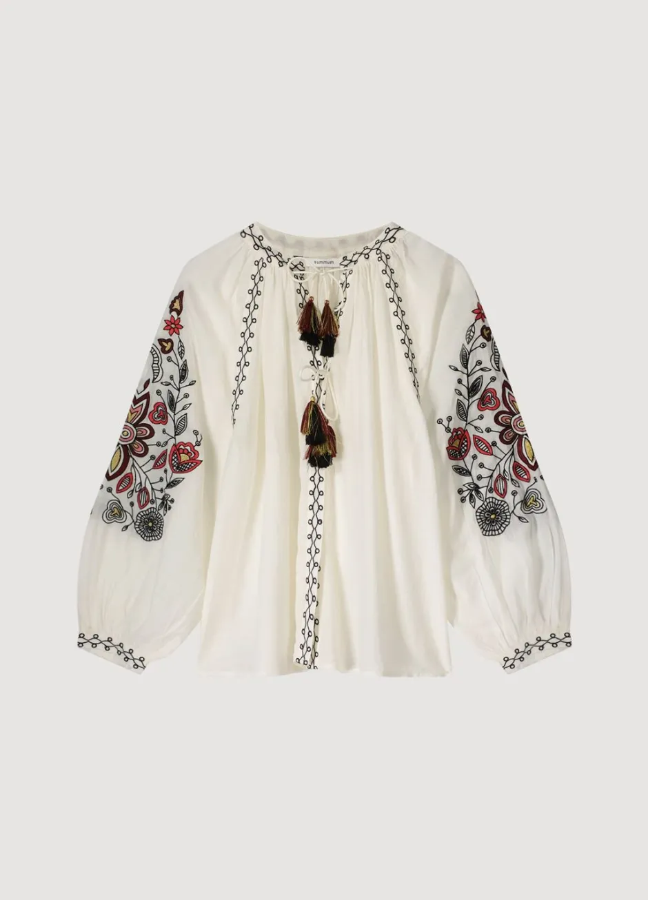Vrouwen Summum Woman Voile Blouse Met Borduur