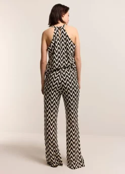 Vrouwen Summum Woman Zigzag Broek Met Wijde Pijp