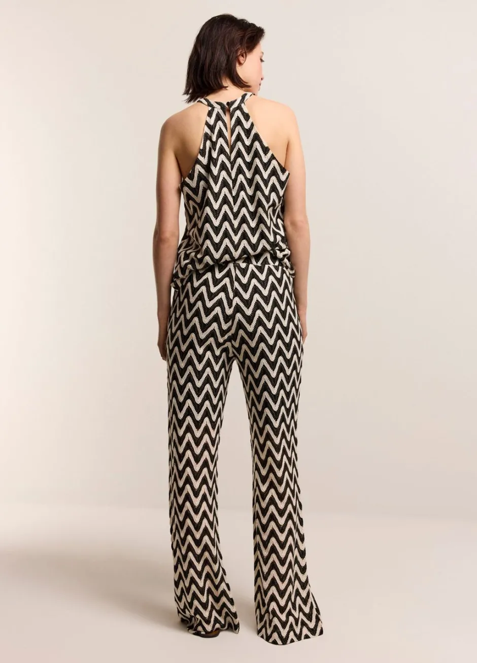 Vrouwen Summum Woman Zigzag Broek Met Wijde Pijp