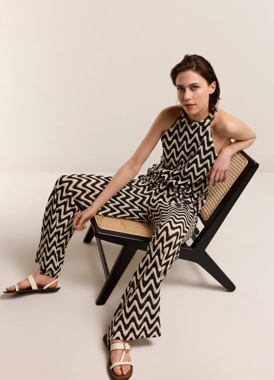 Vrouwen Summum Woman Zigzag Broek Met Wijde Pijp